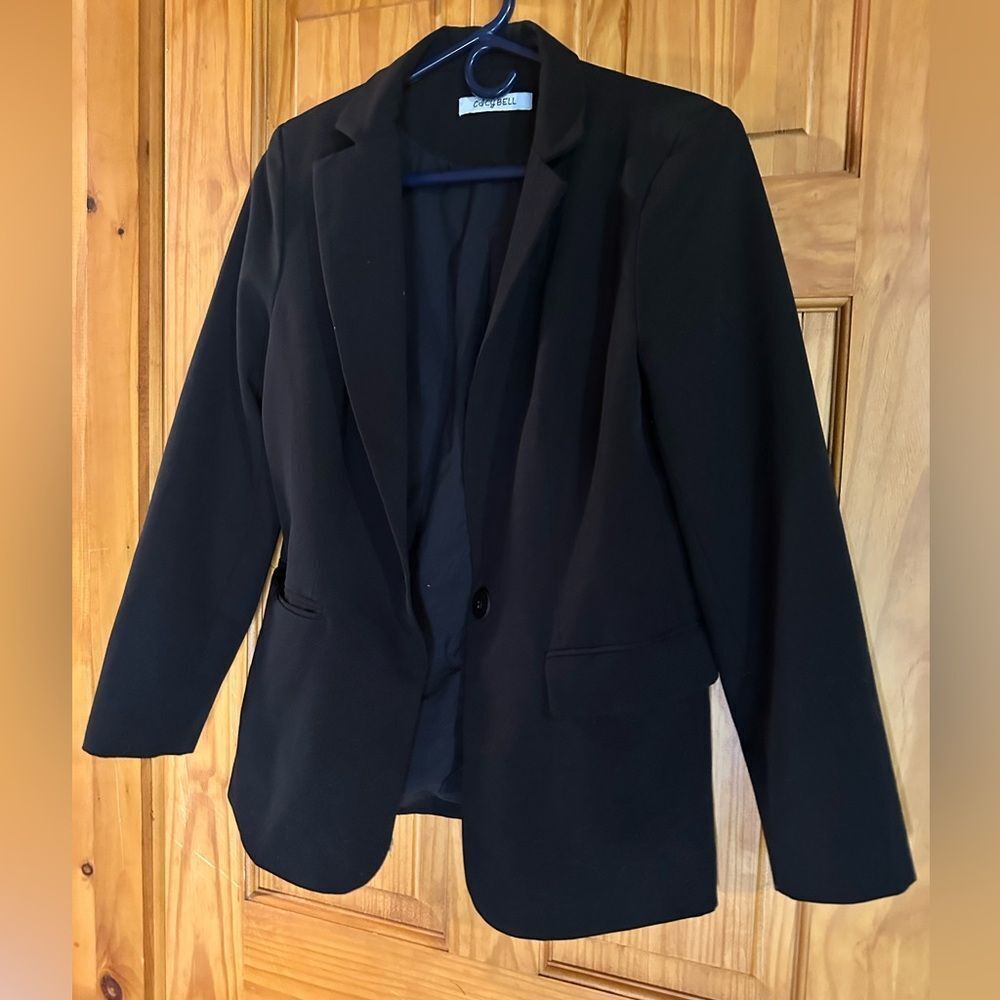 Cicy Bell Womens Casual Blazer Open Front Long Sleeve Work Office Blazer